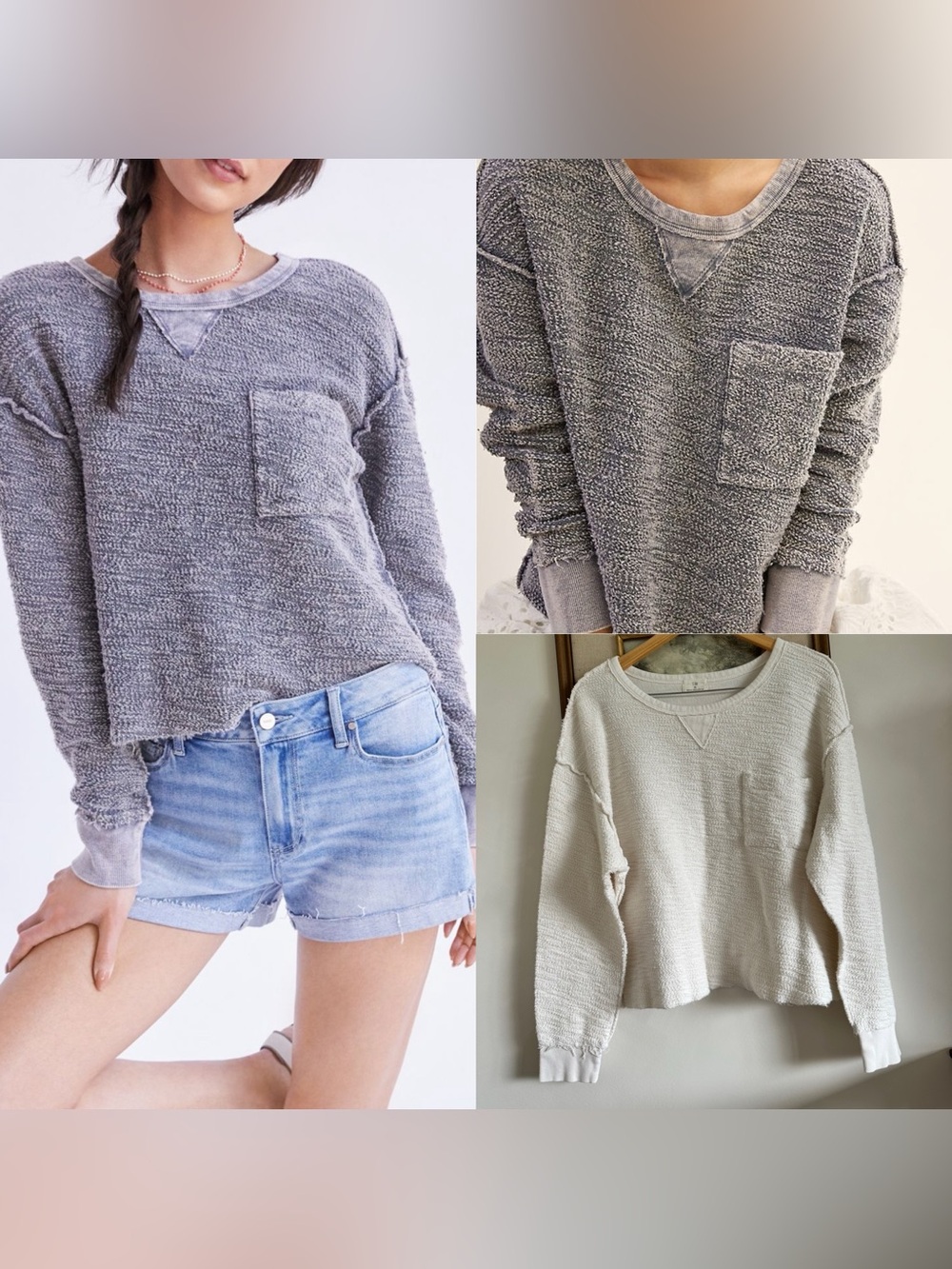 T.LA Anthropology Dublin Cotton Sweatshirt in White sz XL
